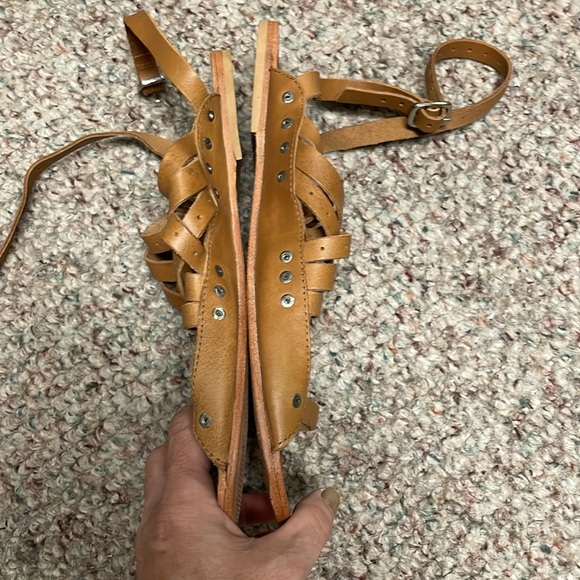 Free people leather ankle wrap thongs - Picture 4 of 7